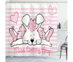 Miss Bunny Hoop Love Shower Curtain