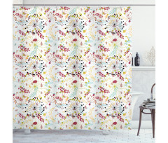 Botanical Spring Petals Shower Curtain