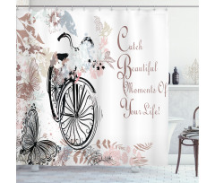 Soft Color Palette Bike Shower Curtain