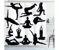 Yoga Postures Body Shower Curtain