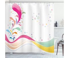 Vivid Bubbles Dots Shower Curtain