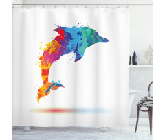 Vibrant Ocean Mammal Shower Curtain