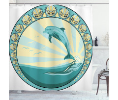 Mammal Jumping out Sea Shower Curtain