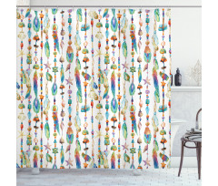 Sea Shells Nautical Shower Curtain