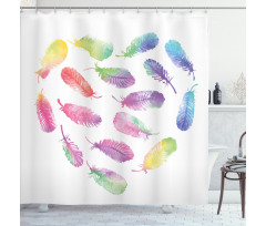 Romantic Plumage Design Shower Curtain