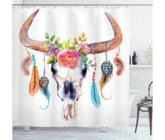 Bull Skull Shower Curtain