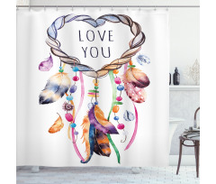 Dreamcatcher Boho Style Shower Curtain