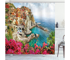 Cinque Terre Beach Coast Shower Curtain