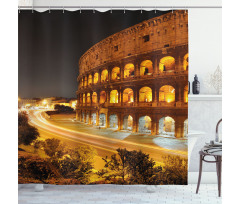 Colleseum at Night Rome Shower Curtain