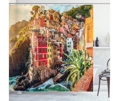Riomaggiore at Sunset Shower Curtain