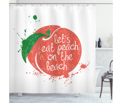 Soft Fruit Quirky Words Shower Curtain
