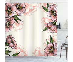 Botanical Spring Flowers Shower Curtain