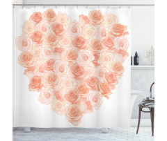 Heart Shaped Blossoms Shower Curtain