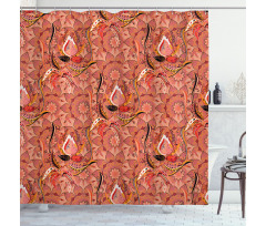 Floral Vibrant Drawing Shower Curtain
