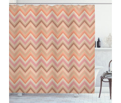 Zigzag Vintage Design Shower Curtain