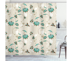 Romantic Little Hearts Shower Curtain