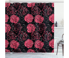 Ombre Rose Blooom Art Shower Curtain