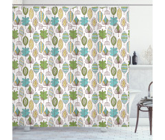 Doodle Dandelions Boho Shower Curtain