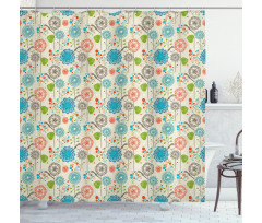 Retro Doodle Cheerful Shower Curtain
