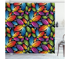 Colorful Flowers Vintage Shower Curtain