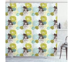 Pastel Wildflower Leaves Shower Curtain