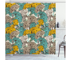 Drawing Style Vintage Shower Curtain