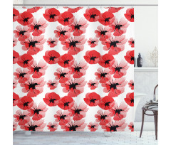 Poppies Vibrant Colors Shower Curtain