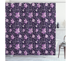 Flower Patterned Design Shower Curtain