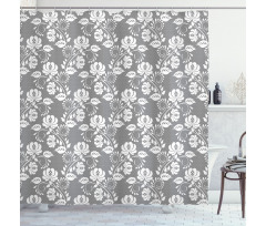 Leaves Swirls and Dots Shower Curtain