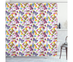 Vibrant Flora Dots Shower Curtain