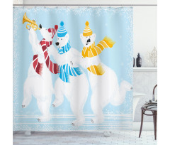 Xmas at North Pole Funny Shower Curtain