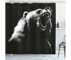 Sketch Art Carnivore Roar Shower Curtain