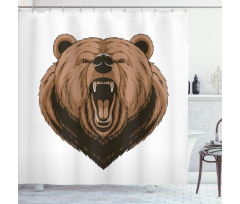 Angry Scary Face Mascot Shower Curtain