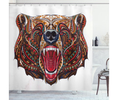 Head with Patterns Shower Curtain