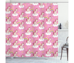 Unicorns on Clouds Shower Curtain