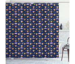 Owls Starry Night Shower Curtain