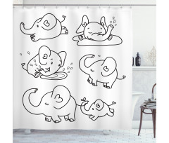 Monochrome Doodle Shower Curtain