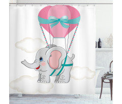 Elephant Air Balloon Shower Curtain