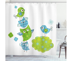 Happy Animals Playing Shower Curtain