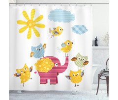 Colorful Birds Shower Curtain
