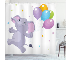 Happy Animal Balloons Shower Curtain