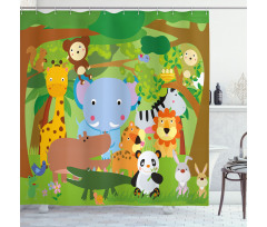 Funny Wildlife Mammals Shower Curtain
