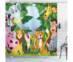 Safari Jungle Funny Shower Curtain