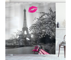 Romantic City and a Kiss Shower Curtain