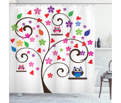 Fresh Spring Tree Curly Shower Curtain