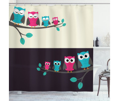 Family of Owls Shower Curtain