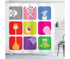 Cartoon Colorful Frames Shower Curtain