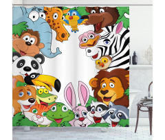 Tropical Jungle Animals Shower Curtain