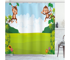 Monkeys on Vines Shower Curtain