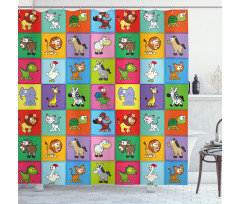 Funny Young Animals Shower Curtain